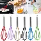 Mini Whisk Ergonomic Egg Beater Silicone Set with Stainless Steel Handles