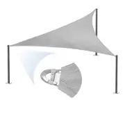 24FT Sun Shade Sail Triangle Canopy Heavy Duty Shelter Outdoor Shade Cover Gray