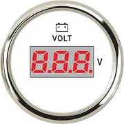 52MM Gauge Voltmeter 8-32V Marine Volt Meter Auto Voltmeter Universal Voltage Boat Automobile with Red Backlight 12V 24V Voltmeter(Ws)