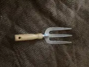 Large Metal Fork with Wooden Handle - New - 11 Inches by 3 1/4 Inches - Hangable