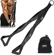 DMoose Tricep Rope Cable Attachment - 3 Lengths in 1 Rope with Handle, Gym Rope with Neoprene Padded Grips, Tricep Pull Down Attachment for Triceps, Back & Shoulders - Triceps Rope for Gym & Home