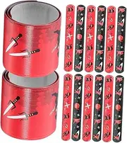CIYODO 24Pcs Snap Bracelets for Fun Slap Bands Party Favors Birthday Decorations Designs for Goody Bags and Parties
