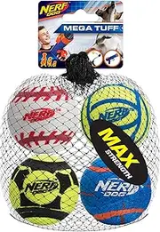 Nerf Dog Solid Tuff Sports Ball 4 Pieces