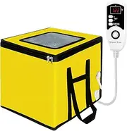 Dough Proofing Box Heater 100w,Sourdough Starter Warmer with NTC Sensor,20L Proofer Foldable Precise Control Temp & Time for Fermentation Sourdough,Yogurt,Natto,Yellow