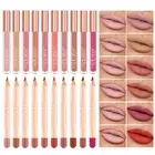 Non-stick Cup Matte Lipgloss Velvet Nude Lip Liner Pen Set Liquid Lipstick ]