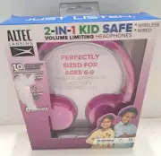 KIDS HEADPHONES WIRELESS WIRED 2 in 1 CHILD SAFE Altec Dark Pink NIB