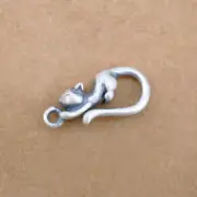 Sterling Silver 925 Cat Hook Eye Clasp Necklace Bracelet Jewelry Making A5080