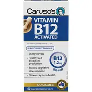 Caruso's Vitamin B12 Activated 1.2mg Quick Melt Tab X 60