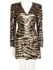 Tiger Pattern Sequinned Dress
