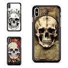 For iPhone XS 11 12 13 14 15 16 Pro Max Memento Mori Skull Anti scratch Cover