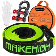 MAIKEHIGH Tow Strap Heavy Duty with Hooks, 2"×16ft (22,000Lbs) Recovery Str