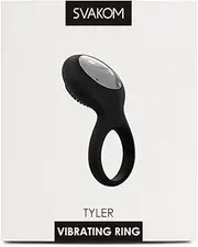 Svakom Tyler Rechargeable Vibrating Silicone Cock Ring, Black