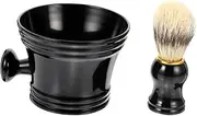 2Pcs Men Shaving Kit Beard Brush with Soap Bowl Durable Grooming Tools for All Beard Comfortable Handle for Effortless Shaving Experience for Home and Travel