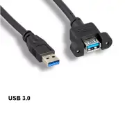 Kentek 1' Spuer Speed USB 3.0 A Panel-Mount Style Extension Cord 5Gbps Data Sync