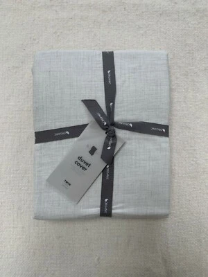 West Elm Heathered Pale Light Gray Cotton Sateen Twin Duvet Cover only soft