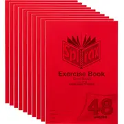 Spirax P118 Exercise Book Ruled 12mm 70gsm 48 Page A4 (Red) [10 Pack]