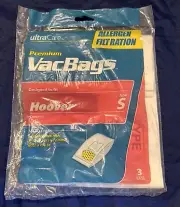 Vacuum Ultra Care VacBags Hoover S Canisters 3 Bags Allergen Filter NEW
