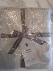 West Elm European Flax Linen frost gray natural Pom Pom Duvet full queen New