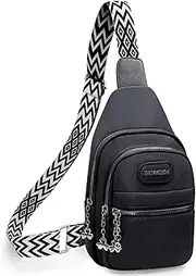 [HNOOM] Sling Bag Chest Bag Small Shoulder Bag Women's Wide Strap Crossbody Bag Women's Modern Bags Bum Bag Stylish PU Leather Shoulder Bag for Outdoor Sports, Travel, Shopping