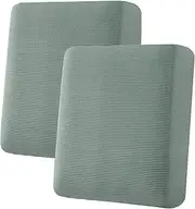 H.VERSAILTEX High Stretch Individual Seat Cushion Covers Sofa Slipcovers Couch Cushion Protector Sofa Covers Rich Jacquard Textured Twill Fabric (2 Pack for 2 Cushion, Sage)