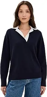[Vince] Women's Contrast Collar Polo