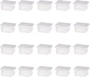 White Square Plastic Plugs, 20 Pcs Tube Inner End Caps, 35mm x 35mm Cover for Furniture Chair Desk Leg Tables Foot, Pipe