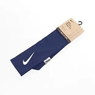 【NIKE 耐吉】頭帶 Dri-FIT 4.0 Headband 男女款 藍 白 可調頭圍 吸濕排汗 頭巾(N100214640-1OS)