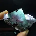 88g Natural Transparent Green Purple Fluorite Crystal Mineral Specimen Mongolia