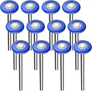 Treela 12 Pcs Nylon Garage Door Rollers Set, 1.8" Garage Door Replacement Wheels for 2" Track 7" Extended Stem High Load 6200 ZZ Double Seal Precision Performance Ball Bearings Parts (Blue)
