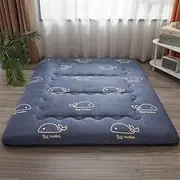 Upgraded Japanese Futon Mattress, Futon Mattress Portable Thick Sleeping Pad, Roll Up Mattress Single Double Mattress for Camping, Travel, Guest Room (Gray)