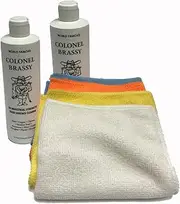 Colonel Brassy 2-Pack Metal Chrome Aluminum Plastic Cleaner with 4-Pack Grace I AM Microfiber polishing Towel/Cloth