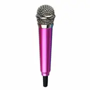 Mini Microphone Portable Vocal Instrument Mic for Mobile Phone Laptop -Rose Red