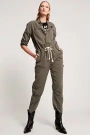 NEW OneTeaspoon OneTeaspoon WOMENS DARK KHAKI STARSHIP JUMPSUIT