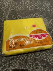 NOS Vintage 70's Bradlees Twin Size Fitted Bed Sheet No Iron Muslin Yellow New
