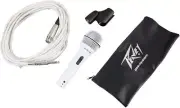 Peavey PVI 2W 1/4" White Cardioid Unidirectional Dynamic Vocal Microphone with 1