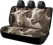 BVNMT Rear Seat Cover for Car Dog Car Seat Cover White Goat Non-Slip Durable Rear Seat Protector for Cars SUV &Truck