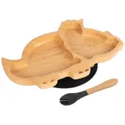 Bamboo Dinosaur Baby Weaning Plate & Fork Set
