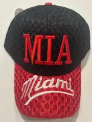 MIAMI Florida Hat Red and Black Mesh Adjustable Cap OSFM - New with Tags
