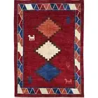 Handmade (6' x 9') Red Moroccan Boho Wool Area Rug for Living Room