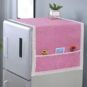 Fridge Dust Cover Multi-Functional Washing Machine Top Cover Single-Door Refrigerator Dust Proof Cover with Side Storage Pockets(Size:70x170cm,Color:C)
