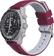 [MIASIFAN] Watch Band for Moonswatch Watch,Soft Silicone Strap for Omega X Swatch Moonswatch Speedmaster 20mm Watch, Quick Release Watch Replacement Strap Men Women