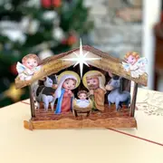 Cute Christmas Nativity Scripture Pop Up Card For Kids