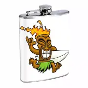 Tiki Statues D3 Flask 8oz Stainless Steel Hip Drinking Whiskey Polynesian