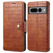 For Google Pixel 7 Pro 5G Leather Case Drop Protection Crocodile Texture Wallet Stand Phone Cover