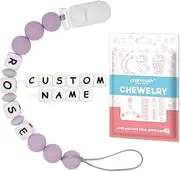 personalised dummy Clip with Name, Panny & Mody Binky Clip Fit All dummy Styles（Lavender）