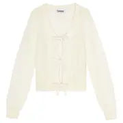 [GANNI] Light Mohair Tie String Cardigan