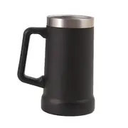 700ML Beer Stein Double Wall Stainless Thermal Steel Coffee Mug Insulation Tumbler for Hot black