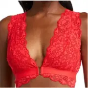 We are HAH Free People Got Ur Back Bra Lace & Mesh Lined Siren Red Bralette, M