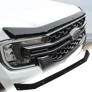 SUERAUTO4X4 Bonnet Protector for Ford Ranger and Ford Everest Next Gen 2022 2023 2024 2025 Accessories, Tinted Black Front Bonnet Stone Guard Trim Cover Car Exterior Injection
