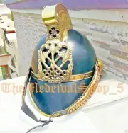 Brass Black Fireman Helmet Designer British Fire Fight Helmet Brigade Wearable